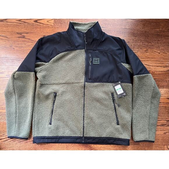 Under Armour Men's Mission Boucle Swacket Green/Blk 1366091-390 Size L NWT - Picture 13 of 16